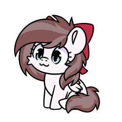 Size: 600x600 | Tagged: safe, artist:sugar morning, oc, oc only, oc:aurelleah, oc:aurry, pegasus, :3, behaving like a cat, bow, clothes, colored wings, colored wingtips, cute, hair bow, ocbetes, pegasus oc, simple background, sitting, solo, transparent background, wings