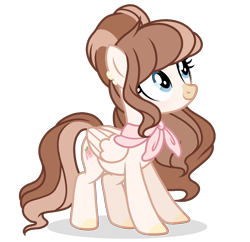 Size: 1262x1220 | Tagged: safe, artist:cstrawberrymilk, oc, oc:strawberry milk, pegasus, pony, g4, beige coat, brown mane, brown tail, clothes, ear piercing, facial markings, female, folded wings, looking up, mare, multicolored mane, piercing, scarf, simple background, smiling, solo, standing, tail, transparent background, two toned tail, wings