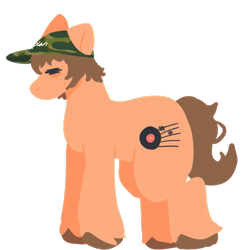 Size: 961x984 | Tagged: safe, artist:clandestine, derpibooru exclusive, earth pony, pony, baseball cap, brown mane, brown tail, cap, eyes closed, fall out boy, hat, lineless, male, orange coat, patrick stump, ponified, sideburns, simple background, solo, tail, tired, transparent background, unshorn fetlocks