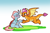 Size: 1114x737 | Tagged: safe, artist:chiefywiffy, ocellus, smolder, changeling, dragon, g4, changeling x dragon, cute, diaocelles, female, flying, gradient background, interspecies, lesbian, ship:smolcellus, shipping, smolderbetes