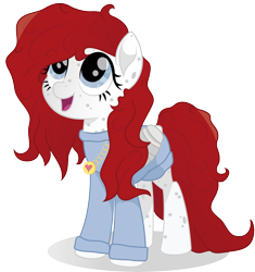 Size: 9055x9633 | Tagged: safe, artist:joemasterpencil, oc, oc only, oc:angelique, pegasus, pony, absurd resolution, clothes, female, freckles, jewelry, looking up, mare, movie accurate, necklace, simple background, solo, sweater, transparent background, vector