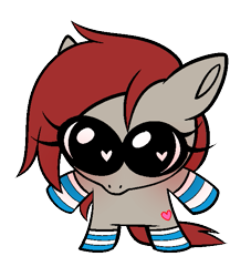 Size: 569x628 | Tagged: safe, artist:angie imagines, oc, oc only, oc:ponepony, chibi, clothes, female, heart, heart eyes, socks, solo, striped socks, wingding eyes