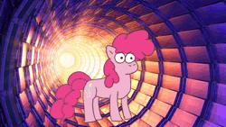Size: 1280x720 | Tagged: safe, artist:zoeyhorse, pinkie pie, earth pony, pony, g4, animated, disintegration, female, large hadron collider, mare, no sound, solo, webm