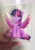 Size: 1453x2048 | Tagged: safe, artist:maren, twilight sparkle, alicorn, human, pony, bag, day, female, hand, irl, looking at you, mare, photo, purple coat, reflection, sticker, tail, twilight sparkle (alicorn), two toned mane, two toned tail