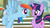 Size: 3840x2160 | Tagged: safe, screencap, rainbow dash, twilight sparkle, pegasus, pony, unicorn, g4, my little pony: friendship is magic, season 1, the ticket master, 4k, duo, duo female, eye contact, female, fence, flying, high res, horn, looking at each other, looking at someone, mare, open mouth, open smile, outdoors, side view, smiling, spread wings, tail, unicorn twilight, wings