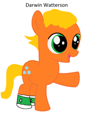 Size: 832x1048 | Tagged: safe, oc, oc only, earth pony, pony, bubble, clothes, colt, darwin watterson, earth, earth pony oc, foal, happy, male, male oc, ponified, simple background, sock, socks, solo, the amazing world of gumball, white background
