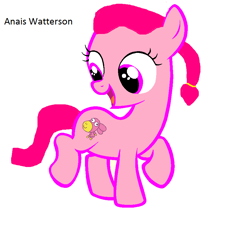 Size: 900x830 | Tagged: safe, oc, oc only, earth pony, pony, anais watterson, doll, earth, earth pony oc, female, female oc, filly, foal, happy, ponified, simple background, solo, the amazing world of gumball, toy, white background