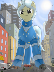 Size: 1997x2635 | Tagged: safe, artist:qkersnll, oc, oc:ultramare, pony, city, female, giantess, macro, mare