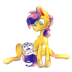 Size: 1080x1080 | Tagged: safe, artist:tsarstvo, pony, censored, concave belly, countershading, simple background, slender, sticker, thin, white background, yellow coat