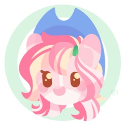 Size: 969x969 | Tagged: safe, artist:tsarstvo, pony, cute, hat, lineless, pink coat, simple background, solo, two toned background, white background