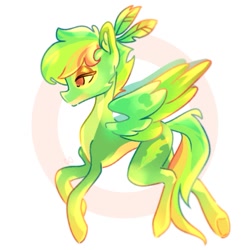 Size: 929x929 | Tagged: safe, artist:tsarstvo, oc, oc only, pegasus, pony, concave belly, countershading, full body, green coat, pegasus oc, side view, slender, solo, thin