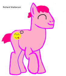 Size: 1024x1173 | Tagged: safe, artist:memeartboi, earth pony, pony, buff, happy, male, muscles, ponified, richard watterson, simple background, solo, stallion, the amazing world of gumball, white background