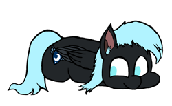 Size: 1582x975 | Tagged: safe, artist:petri_1127, oc, oc only, oc:midnight lancer, cute, lying down, ponyloaf, prone, simple background, smol, solo, transparent background