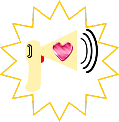 Size: 493x506 | Tagged: safe, artist:kinnichi, artist:user15432, edit, vector edit, oc, oc:heart-loud horn, cutie mark, heart, megaphone, no pony, simple background, transparent background, vector