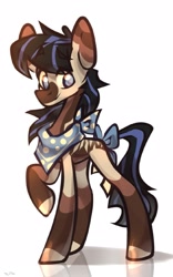 Size: 1001x1600 | Tagged: safe, artist:kingdom, oc, oc only, earth pony, pony, brown coat, full body, reflection, solo