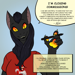 Size: 2039x2039 | Tagged: safe, artist:natt333, oc, chimera, anthro, advertisement, commission info, community related, solo