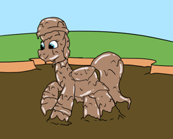 Size: 2000x1600 | Tagged: safe, artist:amateur-draw, zipp storm, pegasus, g5, covered in mud, female, hat, mare, mud, mud bath, muddy, raincoat, solo, solo female, wet and messy, wings