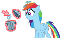 Size: 1278x635 | Tagged: safe, artist:brightstar40k, rainbow dash, pegasus, g4, magic duel, female, mouthless, simple background, transparent background, trash can