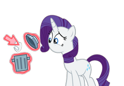 Size: 1278x887 | Tagged: safe, artist:brightstar40k, rarity, unicorn, g4, magic duel, female, horn, no mouth, simple background, solo, transparent background, trash can