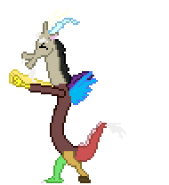 Size: 190x208 | Tagged: artist needed, safe, discord, g4, animated, desktop ponies, discord shuffle, every day im shuffling, facing left, pixel art, shuffle, solo, sprite