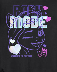 Size: 800x1000 | Tagged: safe, pipp petals, pegasus, pony, g5, my little pony: make your mark, official, black background, bust, clothes, crown, cutie mark, female, heart, jacket, jewelry, long sleeved shirt, long sleeves, mare, merchandise, neon, one eye closed, portrait, pose, regalia, shirt, simple background, solo, vector, wink
