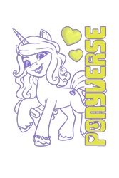 Size: 800x1200 | Tagged: safe, izzy moonbow, pony, unicorn, g5, my little pony: a new generation, my little pony: make your mark, official, design, female, heart, horn, mare, merchandise, simple background, solo, text, transparent background