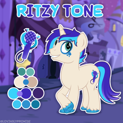 Size: 2000x2000 | Tagged: safe, artist:lovinglypromise, oc, oc:ritzy tone, pony, unicorn, horn, male, reference sheet, solo, stallion