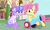 Size: 3136x1895 | Tagged: safe, artist:lovinglypromise, li'l cheese, oc, oc:misty petal, pony, unicorn, g4, ambiguous gender, duo, female, horn, mare, offspring, older, older li'l cheese, parent:oc:astral shine, parent:twilight sparkle, parents:canon x oc, party cannon