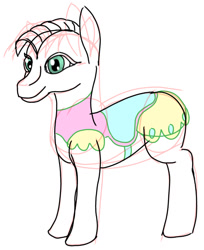 Size: 1100x1347 | Tagged: safe, artist:ramdom_player201, oc, oc only, pony, clothes, dress, rough draft, simple background, sketch, white background