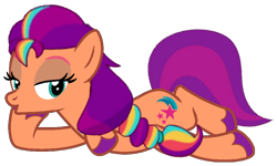 Size: 912x549 | Tagged: safe, artist:noi kincade, sunny starscout, earth pony, g4, g5, female, mane stripe sunny, simple background, solo, stupid sexy sunny starscout, sultry pose, transparent background