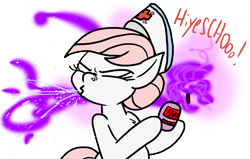 Size: 12000x7648 | Tagged: safe, artist:graymist, nurse redheart, g4, bottle, cap, cloud, cute, eyes closed, female, hat, mare, nostril flare, nostrils, nurse, nurse hat, png, potion, simple background, sneeze cloud, sneezing, snot, solo, spit, spray, transparent background