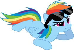 Size: 1024x697 | Tagged: safe, artist:okaminekowiesel, rainbow dash, pegasus, pony, g4, lesson zero, season 2, .svg available, female, mare, simple background, sunglasses, transparent background, vector