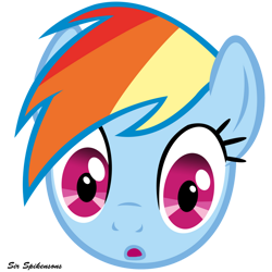 Size: 900x900 | Tagged: safe, artist:sirspikensons, rainbow dash, pegasus, pony, g4, :o, bust, head only, open mouth, simple background, solo, transparent background, vector