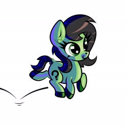 Size: 2048x2048 | Tagged: safe, artist:boneappleteeth, artist:scandianon, oc, oc only, oc:filly anon, earth pony, bouncing, earth pony oc, female, filly, foal, simple background, solo, white background
