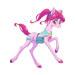 Size: 900x900 | Tagged: artist needed, safe, oc, oc only, earth pony, pink coat, simple background, solo, thin, white background