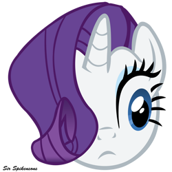 Size: 900x900 | Tagged: safe, artist:sirspikensons, rarity, pony, unicorn, g4, mmmystery on the friendship express, bust, female, hair over one eye, horn, mare, simple background, solo, transparent background