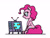 Size: 1800x1350 | Tagged: safe, artist:flutterluv, pinkie pie, earth pony, fish, pony, g4, aquarium, cute, diapinkes, female, mare, ponified animal photo, simple background, sitting, solo, television, white background