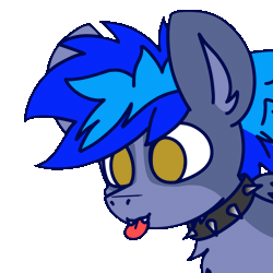 Size: 1920x1920 | Tagged: safe, artist:nhale, oc, oc only, oc:proffy floyd, pony, :p, animated, choker, commission, gif, simple background, tongue out, transparent background, ych result