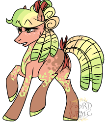 Size: 737x845 | Tagged: safe, artist:lordlyric, oc, oc only, oc:cinnamon tart, earth pony, pony, blank flank, country, female, mare, solo, solo female, unknown talent