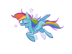 Size: 2747x2061 | Tagged: safe, artist:ember420, rainbow dash, flying, simple background, solo, white background