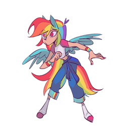 Size: 1888x1888 | Tagged: safe, artist:ember420, rainbow dash, human, g4, human coloration, humanized, simple background, solo, white background