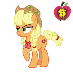 Size: 628x628 | Tagged: safe, artist:3998572077, applejack, g4, redesign, simple background, solo, white background