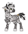 Size: 1088x1311 | Tagged: safe, alternate version, artist:multiverseequine, derpibooru exclusive, oc, oc only, oc:zuberi, pony, zebra, ear piercing, eye scar, eyebrow piercing, facial scar, frown, full body, futa, futa oc, green eyes, intersex, jewelry, looking back, piercing, raised hoof, ring, scar, simple background, solo, striped mane, stripes, tail, tail ring, transparent background, zebra oc