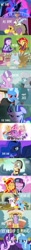 Size: 736x5888 | Tagged: safe, edit, edited screencap, screencap, applejack, diamond tiara, discord, fluttershy, gilda, nightmare moon, pinkie pie, princess luna, rainbow dash, rarity, silver spoon, starlight glimmer, sunset shimmer, trixie, twilight sparkle, alicorn, draconequus, earth pony, griffon, human, pegasus, pony, unicorn, crusaders of the lost mark, equestria girls, friendship is magic, g4, griffon the brush off, luna eclipsed, my little pony equestria girls: rainbow rocks, season 1, season 2, season 3, season 5, season 6, the lost treasure of griffonstone, the return of harmony, to where and back again, discovery family, discovery family logo, female, filly, foal, horn, hub logo, logo, male, mane six, mare, s5 starlight, the hub, twilight sparkle (alicorn)