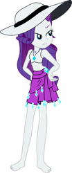 Size: 1280x3064 | Tagged: artist needed, source needed, safe, color edit, edit, rarity, equestria girls, g4, my little pony equestria girls: better together, clothes, colored, rarity peplum dress, rarity's blue sarong, rarity's purple bikini, simple background, solo, swimsuit, white background