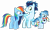 Size: 3466x2088 | Tagged: safe, artist:soarindasher10, rainbow dash, soarin', oc, oc:ragtag, oc:shooting star, pegasus, pony, g4, female, filly, foal, male, mare, offspring, parent:rainbow dash, parent:soarin', parents:soarindash, ship:soarindash, shipping, siblings, simple background, stallion, straight, transparent background, twins