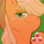 Size: 1365x1365 | Tagged: safe, artist:1313artemis13, applejack, earth pony, pony, g4, applejack's hat, cowboy hat, eyelashes, female, freckles, green background, green eyes, hat, looking at you, mare, orange coat, orange mane, simple background, smiling, smiling at you, solo