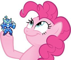 Size: 1214x1024 | Tagged: safe, pinkie pie, g4, gravity circuit, look what pinkie found, medley (gravity circuit), meme, simple background, transparent background, wave circuit