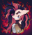 Size: 2500x2700 | Tagged: safe, artist:breloomsgarden, oc, oc only, oc:melody heartburn, earth pony, armor, bust, candy, chaos star, earth pony oc, fire, food, grin, lollipop, not a cigarette, not pinkie pie, portrait, smiling, solo