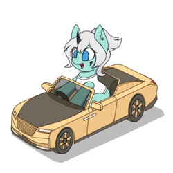 Size: 1668x1668 | Tagged: safe, artist:zeroonesunray, oc, unicorn, car, commission, female, horn, solo, ych result